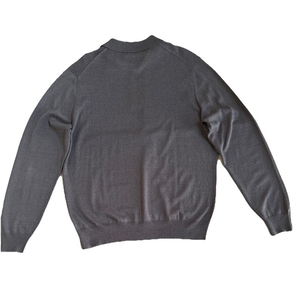 Mens Jos A Banks Gray 100% Silk LS 3 Button Lightweight Polo Sweater Size M - Picture 6 of 6